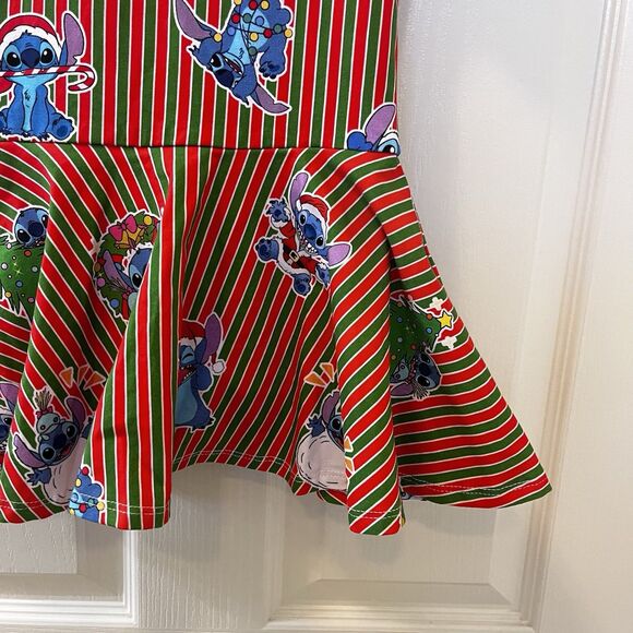 Wild Rich Kids WRK Disney Christmas Stitch Skirted Leotard Dress Girls Size 5/6 - Picture 4 of 16